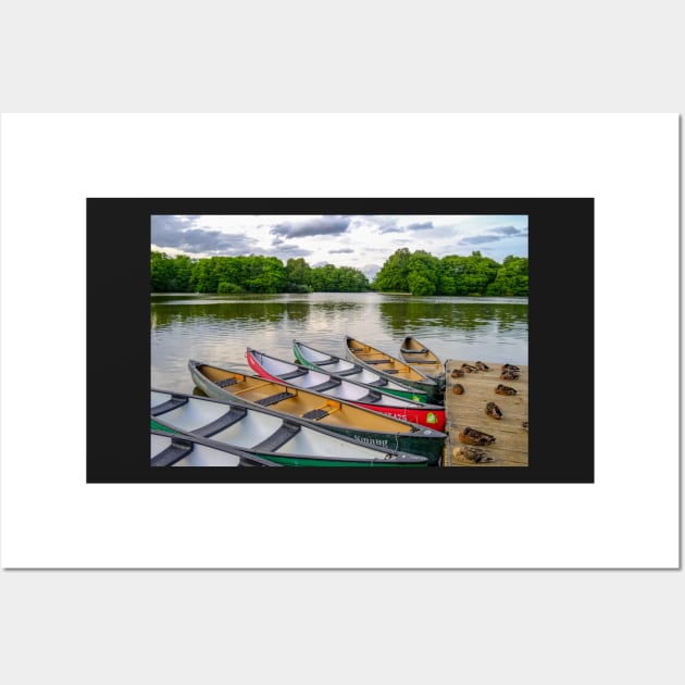 Moored canoes and kayaks Wall Art by yackers1